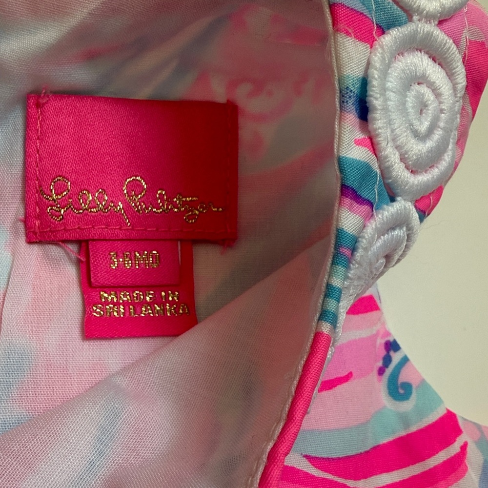 NWOT Lilly Pulitzer Pink & Aqua Swirl Dress with Matching Bloomers | 3-6 months - Picture 7 of 7